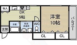 長谷川ビル 1DKの間取図画像