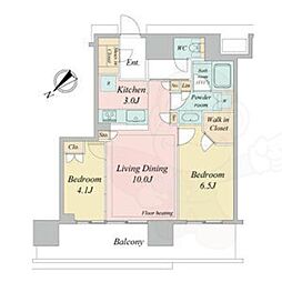 NAGOYAtheTOWER 2LDKの間取図画像
