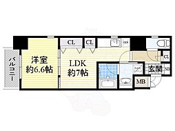 レジディア高岳 1DKの間取図画像