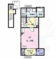 アルバガーデン 1Kの間取図画像