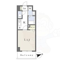 プレイズシード車道アベニュー 1Kの間取図画像