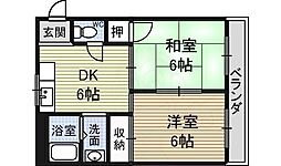 サンハイツ 2DKの間取図画像