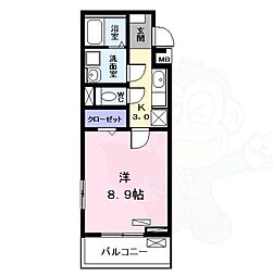 コンフォート・テラス 1Kの間取図画像