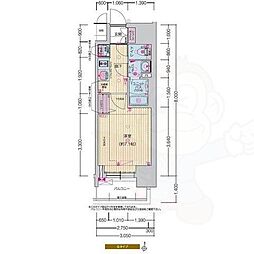 プレサンス名駅南エディフィス 1Kの間取図画像