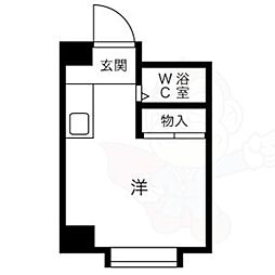プレ・ド・ジャルダン正木 ワンルームの間取図画像