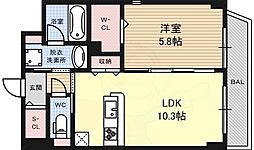 ステーションウエストタワー 1LDKの間取図画像