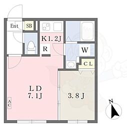 quador吹上NORTH 1LDKの間取図画像
