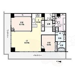 岐阜シティ・タワー43 2LDKの間取図画像