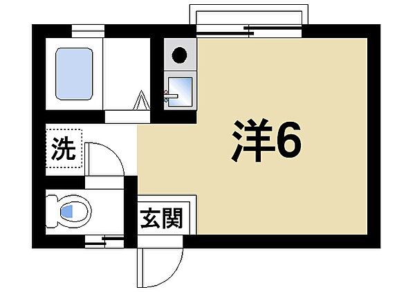 リバーサイドシングル ｜奈良県生駒市東菜畑2丁目(賃貸アパート1R・1階・15.50㎡)の写真 その2