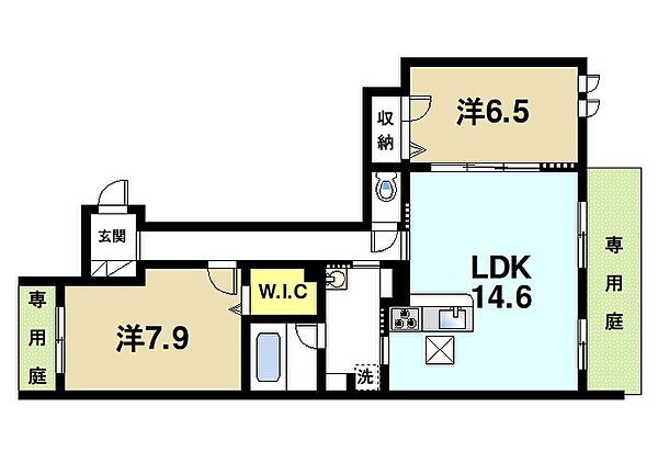 シャーメゾンNAC 102｜奈良県奈良市杉ヶ町(賃貸マンション2LDK・1階・73.49㎡)の写真 その2