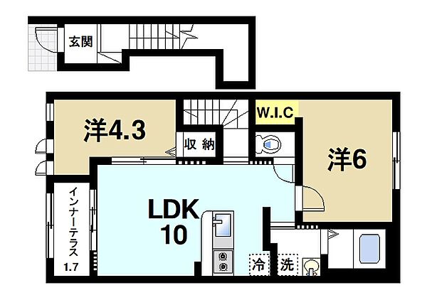 エスポワール ｜奈良県奈良市中山町(賃貸アパート2LDK・2階・53.90㎡)の写真 その2