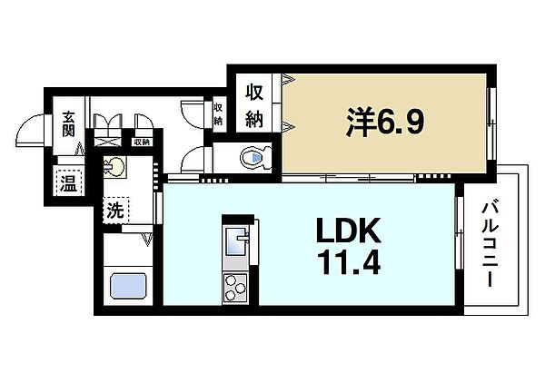 奈良県天理市富堂町(賃貸マンション1LDK・3階・46.80㎡)の写真 その2