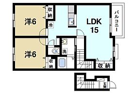 メタ世界爺  ｜ 奈良県奈良市敷島町2丁目（賃貸アパート2LDK・2階・62.28㎡） その2