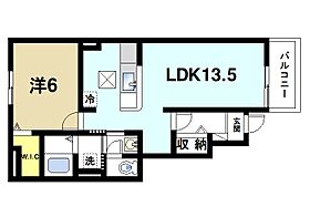 ミルキーウェイ　A  ｜ 奈良県生駒市松美台（賃貸アパート1LDK・1階・46.00㎡） その2