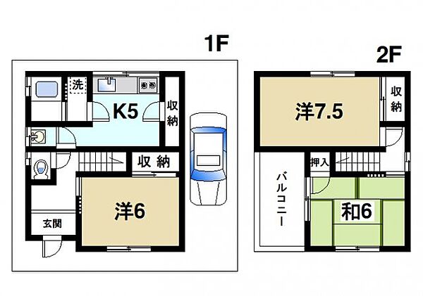 東九条貸家 ｜奈良県奈良市東九条町(賃貸テラスハウス3K・1階・62.10㎡)の写真 その2