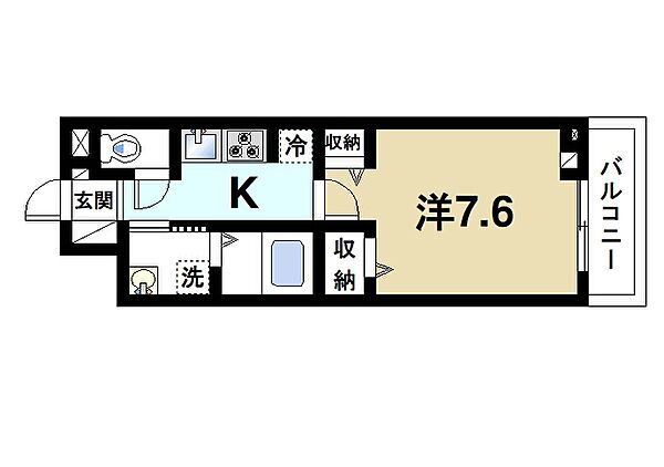 セレーノ東生駒Ｃ ｜奈良県生駒市辻町(賃貸アパート1K・3階・27.02㎡)の写真 その2