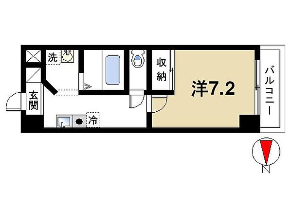 奈良県奈良市大宮町6丁目(賃貸マンション1K・7階・26.00㎡)の写真 その2