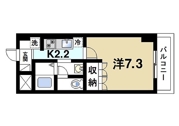 奈良県奈良市大宮町3丁目(賃貸マンション1K・4階・24.75㎡)の写真 その2