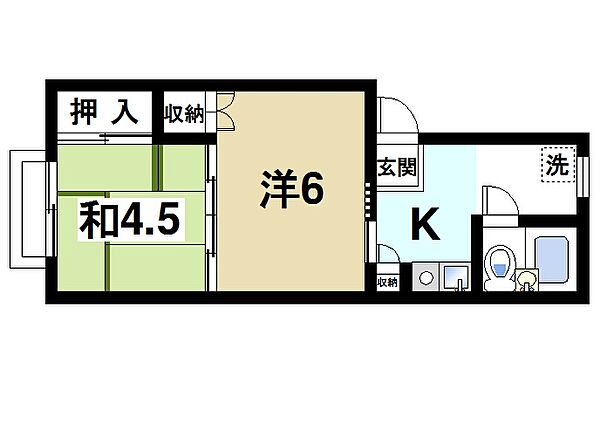 奈良県奈良市阪新屋町(賃貸マンション2K・2階・23.00㎡)の写真 その2