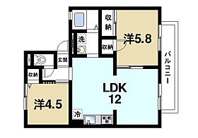 ルミエールA  ｜ 奈良県奈良市六条2丁目（賃貸アパート2LDK・2階・47.66㎡） その2