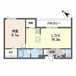 シャーメゾンマーレ竹下 1LDKの間取図画像