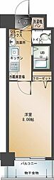 エンクレスト赤坂壱番館 1Kの間取図画像