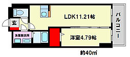 プランドール平尾駅前 1LDKの間取図画像