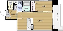 LIBERTYRTENJIN1 1LDKの間取図画像