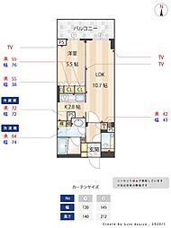 ザ・パークハウス福岡タワーズEAST 1LDKの間取図画像