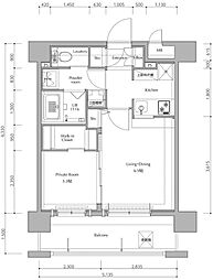 ネストピア薬院東 1LDKの間取図画像