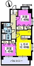 ソルモンテはかた 2LDKの間取図画像