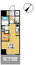 ニューガイアリルーム平尾駅前No.24 ワンルームの間取図画像
