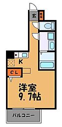 キャッスル大手門 ワンルームの間取図画像