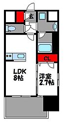 ブランシエスタ千早RJR 1LDKの間取図画像
