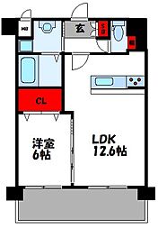 ラファセエスティーロ箱崎駅前 1LDKの間取図画像