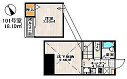 スマイルコート箱崎 1SKの間取図画像