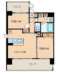 クリムゾン吉塚 2LDKの間取図画像