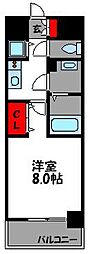 ピュアドームエルクオーレ箱崎 1Kの間取図画像