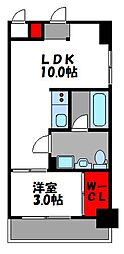 アイ・セレブ箱崎駅前 1LDKの間取図画像