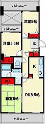 のむら貝塚ガーデンシティ六番館 3LDKの間取図画像