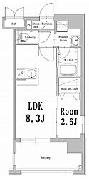 エンクレスト香椎セピア通り 1LDKの間取図画像