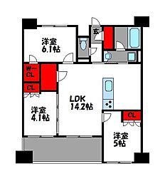 サンパーク箱崎駅前グラッセ 5階/-
