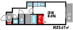 シャルマン土井 ワンルームの間取図画像