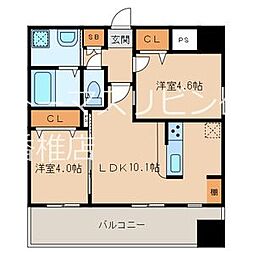 ランドマーク和白 2LDKの間取図画像