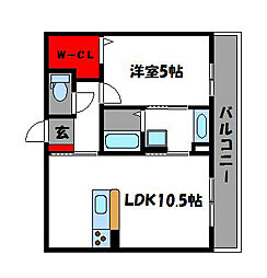 プリマベル 1LDKの間取図画像