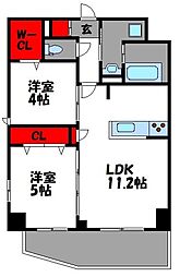 S-RESIDENCE名島 2LDKの間取図画像