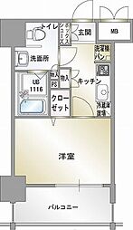 エンクレスト香椎 1Kの間取図画像