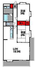 リファレンス箱崎 2LDKの間取図画像