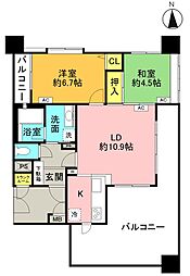 Dレスティア平三倉 2LDKの間取図画像
