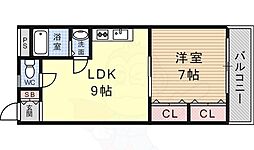 ときわ萩乃ハイツ 1LDKの間取図画像